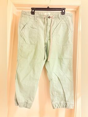 Hollister Light Mint Drawstring Cropped Joggers